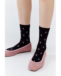 Urban Outfitters - Little Flowers Soft Crew Sock - Lyst