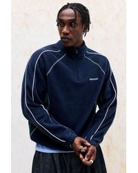iets frans... - Navy & Green Panel Fleece Jacket - Lyst
