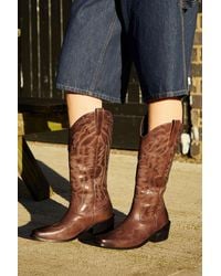Urban Outfitters - Uo Brown Leather Dallas Cowboy Boots - Lyst