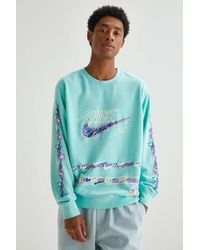 Nike Fleece Club Crew in Green/White (Green) for Men - Lyst