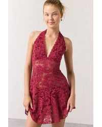 Out From Under - Jena Sheer Lace Halter Slip - Lyst