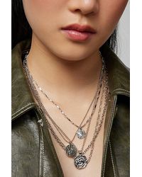 Urban Outfitters - Hammered Icon Coin Layered Necklace - Lyst