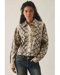 Lioness - Angel Snake Print Faux Leather Jacket - Lyst