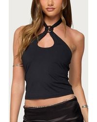 Edikted - Halsie Ring Cut Out Halter Top - Lyst