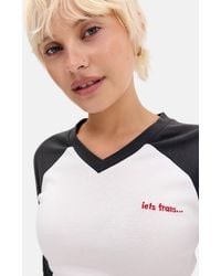iets frans... - High V-neck Long Sleeve T-shirt - Lyst