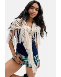 Urban Outfitters - Uo Fringed Knit Shawl - Lyst
