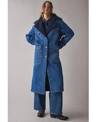 Wrangler - Range Oversized Denim Trench Coat Jacket - Lyst
