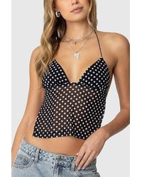 Edikted - Polka Dot Backless Chiffon Top - Lyst