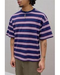 BDG - Navy Block Stripe T-shirt - Lyst