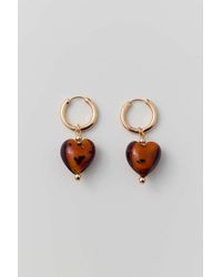 Heart Charm Hoop Earring  Urban Outfitters Taiwan - Clothing