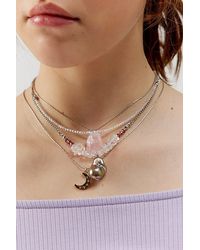Urban Outfitters - Sydney Moon & Pearl Layering Necklace Set - Lyst