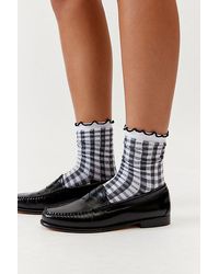 Urban Outfitters - Gingham Ruffle Crew Sock - Lyst