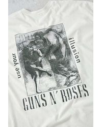 Urban Outfitters - Uo Ecru Guns N' Roses T-shirt - Lyst