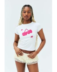 Motel - Cherry Print Sutin Baby T-shirt - Lyst