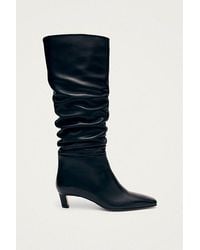 Alohas - Kalila Leather Ruched Kitten Heel Boot - Lyst