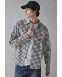 BDG - Ivory Textured Plaid Long Sleeve Shirt - Lyst