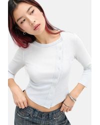 BDG - Bella Asymmetric 3/4 Sleeve Cardigan - Lyst