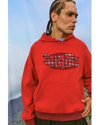 iets frans... - Red Check Appliqué Hoodie - Lyst