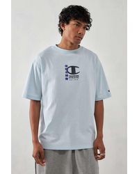 Champion - Uo Exclusive Light Blue Japanese Pillar T-shirt - Lyst