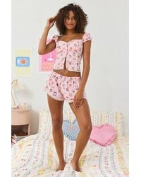Out From Under - Pillow Talk Lace Trim Cropped Corset Top - Lyst