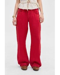 BDG - Red Kayla Linen Trousers - Lyst