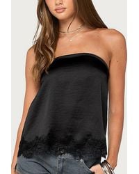Edikted - Netta Lacey Strapless Satin Effect Top - Lyst
