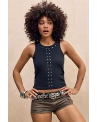 Basic Pleasure Mode - Black Studded Tank Top - Lyst