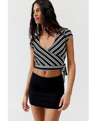 Silence + Noise - Tanya Striped Wrap Top - Lyst