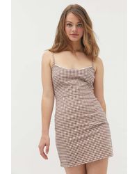 uo emerson gingham ruffle jumpsuit