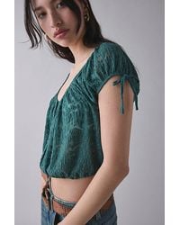 Urban Outfitters - Uo Chappel Prairie Scoop Neck Cropped Blouse - Lyst