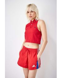 Urban Renewal - Remade From Vintage Red Sleeveless Cropped Branded Polo Shirt - Lyst