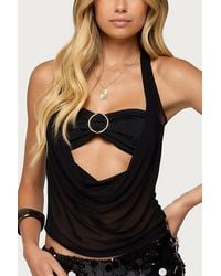 Edikted - Issey Layered Bra Cowl Neck Top - Lyst