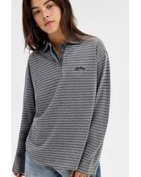 BDG - Lukki Stripe Long Sleeve Polo Shirt - Lyst