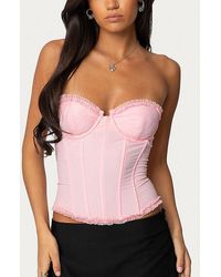 Edikted - Deirdre Mesh Lace Up Corset - Lyst