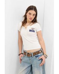 BDG - Appliqué Henley T-shirt - Lyst