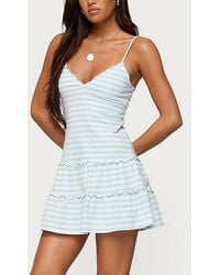 Edikted - Tiered Ruffle Striped Mini Dress - Lyst