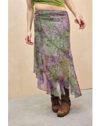 Urban Outfitters - Uo Asymmetric Mesh Midi Skirt - Lyst