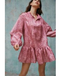 laura ashley uo exclusive amelia toile poplin midi dress