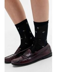 Out From Under - Floral Embroidered Socks - Lyst