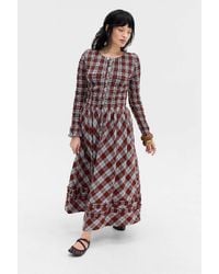 Damson Madder - Posey Check Maxi Dress Uk 8 At Urban Outfitters - Lyst