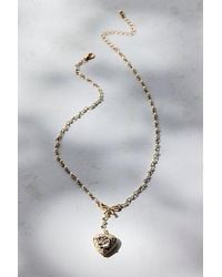 Urban Outfitters - Princess Pearl & Bow Heart Locket Lariat Necklace - Lyst