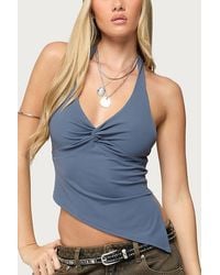 Edikted - Susanna Asymmetric Twist Halter Top - Lyst