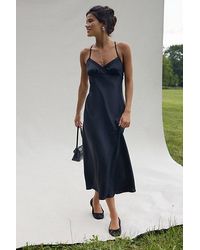 Kimchi Blue - Slip It On Tie-Back Satin Midi Dress - Lyst