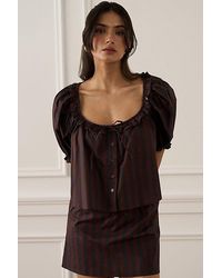 WeWoreWhat - Puff Sleeve Button Up Top - Lyst