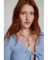 Urban Outfitters - Coralie Pearl And Bead Bow Necklace - Lyst