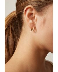 Urban Outfitters - 14K & Plated Pearl Hoop Earring - Lyst