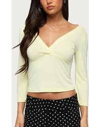 Edikted - Mar V Neck Quarter Sleeve Top - Lyst