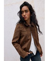 BDG - Zip-through Faux Suede Jacket - Lyst