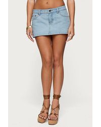 Edikted - Camelia Denim Mini Skort - Lyst