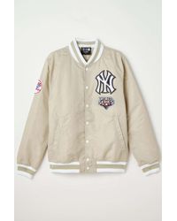 KTZ New York Yankees Logo Satin Jacket - Natural